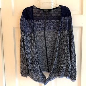 Nic + Zoe black & blue shawl cardigan